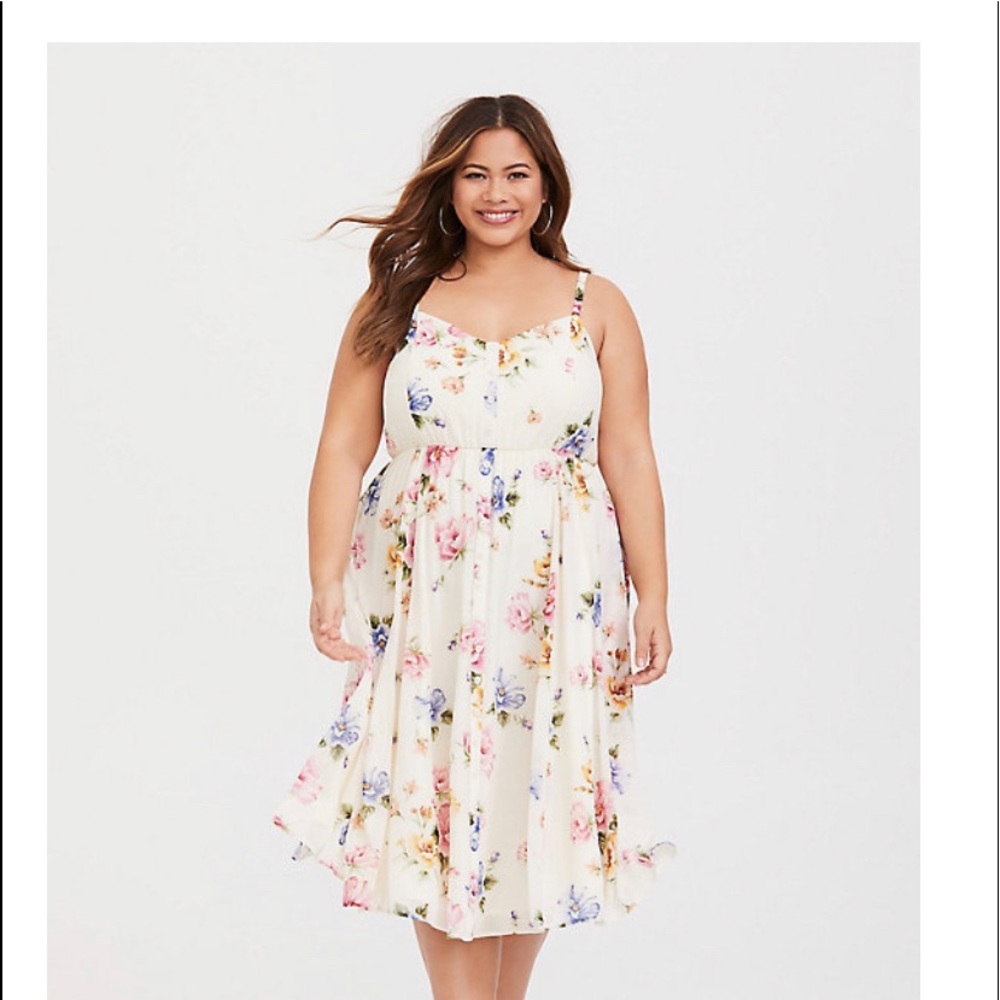 Torrid Midi Chiffon Floral Dress